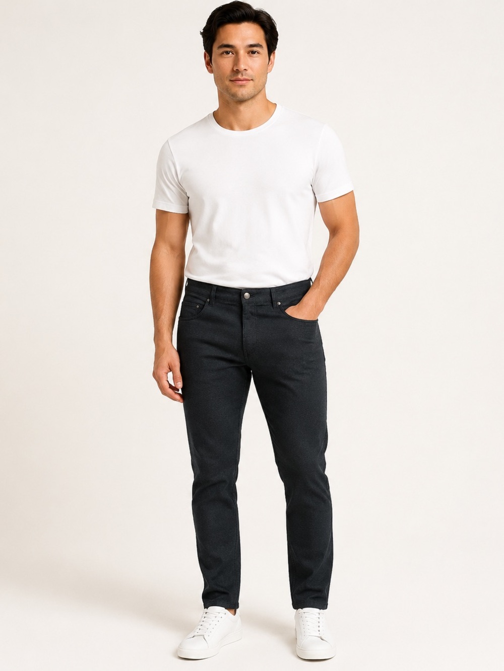 Lululemon ABC Slim Tech Canvas Pants Heathered Deep Navy 36